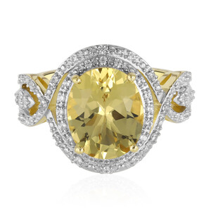 9K Golden Beryl Gold Ring 6413QS