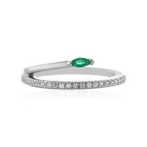 Colombian Emerald Silver Ring 6579WT