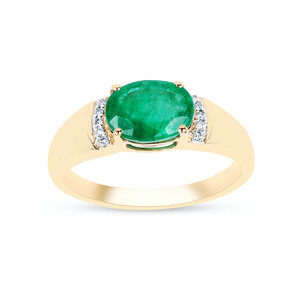 Gouden ring met een Zambia-smaragd 6673CI