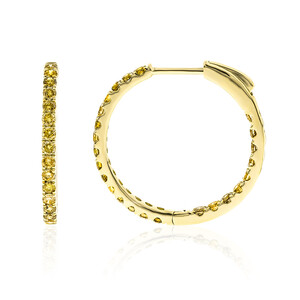 Gouden oorbellen met gele S12 diamanten (CIRARI)  6701BM