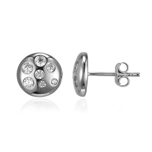 Zilveren oorbellen met zirkonen 6769AV