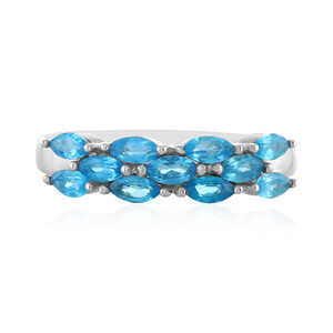 Zilveren ring met neon blauwe apatieten 6793YP