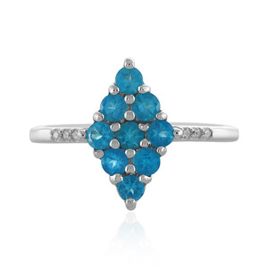 Zilveren ring met neon blauwe apatieten 6816EE