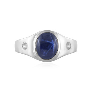 Blue Star Sapphire Silver Ring 6834AG