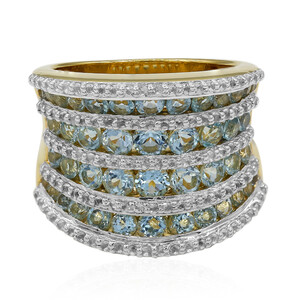 Zilveren ring met hemel-blauwe topaasstenen 6995GI