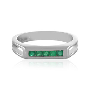 Zambian Emerald Silver Ring 7025XF