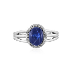 Blue Star Sapphire Silver Ring 7139BP