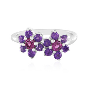 Zilveren ring met rhodolieten 7180GD