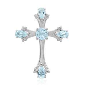 Sky Blue Topaz Silver Pendant 7197KU