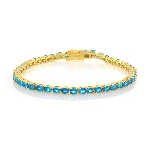Neon Blue Apatite Silver Bracelet 7338IW