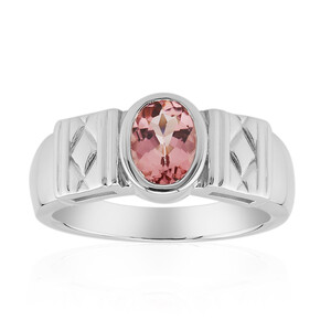 Zilveren ring met een roze toermalijn (Pallanova)