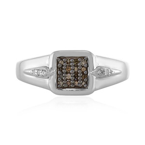 I2 Champagne Diamond Silver Ring 7653IS