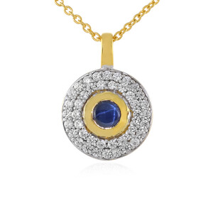 Blue Star Sapphire Silver Necklace 7716DL