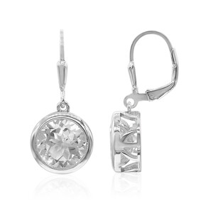 Zilveren oorbellen met witte topaasstenen (MONOSONO COLLECTION) 7723WF