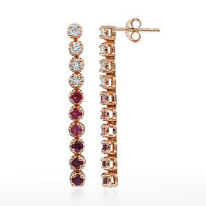Pink Topaz Silver Earrings 7756WS