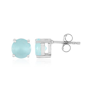 Zilveren oorbellen met Aqua Chalcedonen 7894RT