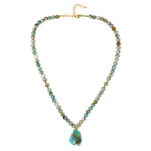 Morenci Turquoise Silver Necklace 8002TD