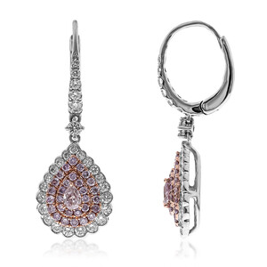 18K I1 Pink Diamond Gold Earrings (CIRARI) 8105GZ