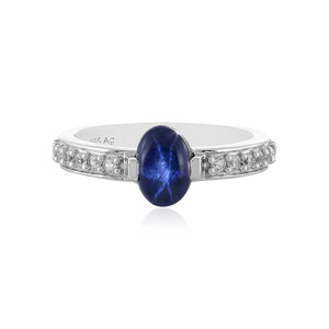 Blue Star Sapphire Silver Ring 8161DC