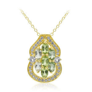 Green Tourmaline Silver Necklace 8243FH
