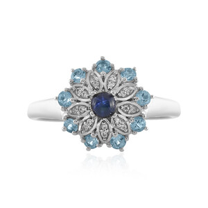 Blue Star Sapphire Silver Ring 8292RQ