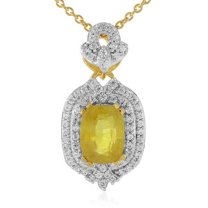Madagascar Yellow Sapphire Silver Necklace 8316NQ