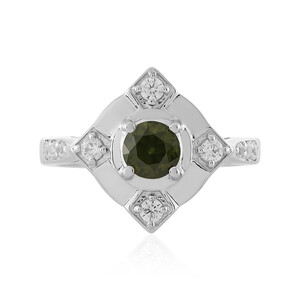 Ceylon Green Zircon Silver Ring 8316SD
