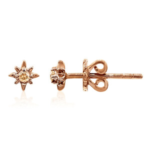 Gouden oorbellen met SI1 Argyle Rose De France Diamanten (Annette) 8452EN