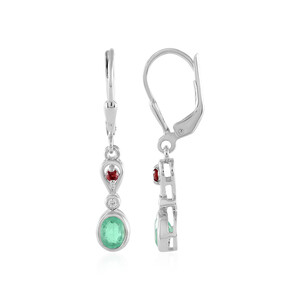 Russian Emerald Silver Earrings 8483HN