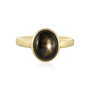 Zilveren ring met een zwarte ster saffier 8488TX