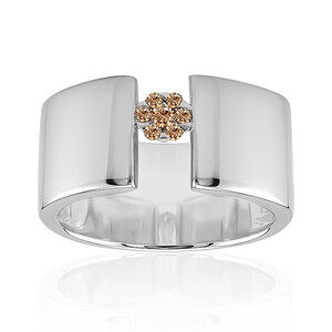 SI1 Argyle Rose De France Diamond Silver Ring (Annette)