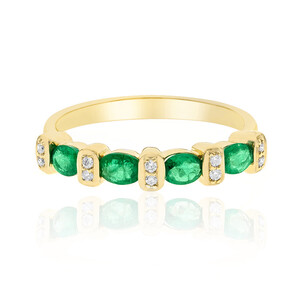 Gouden ring met AAA Zambia smaragden 8566SC