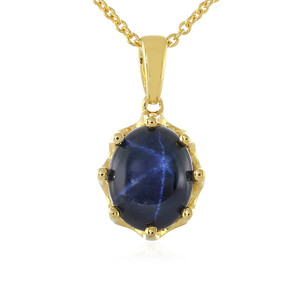 Blue Star Sapphire Silver Necklace 8602HU