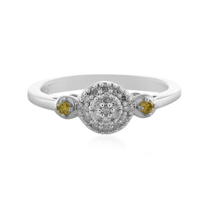 Zilveren ring met I2 Gele Diamanten 8685BQ
