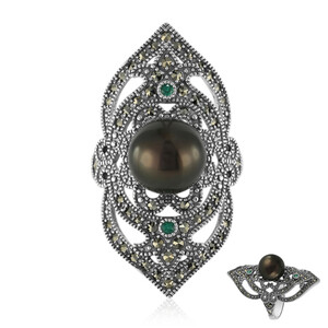 Zilveren ring met een Tahiti parel (Annette classic) 8900KO