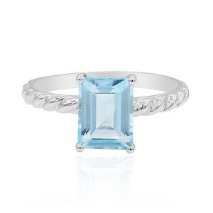 Zilveren ring met een hemel-blauwe topaas 8995HU