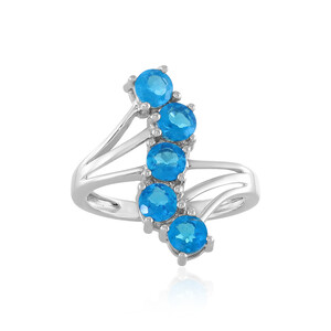 Zilveren ring met neon blauwe apatieten 9069YM
