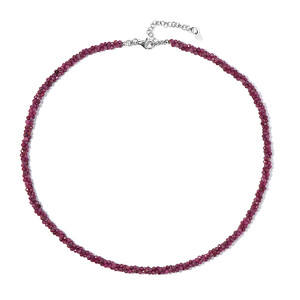 Ruby Silver Necklace 9115WL