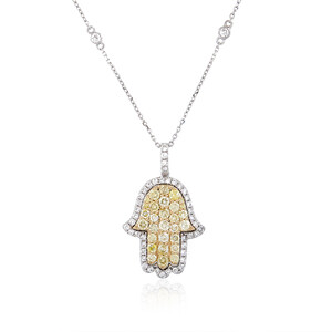 Gouden halsketting met gele S12 diamanten (CIRARI)  9217WP
