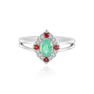 Russian Emerald Silver Ring 9240EN