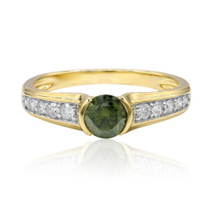 Gouden ring met een groene VS1 diamant (Annette) 9276JI