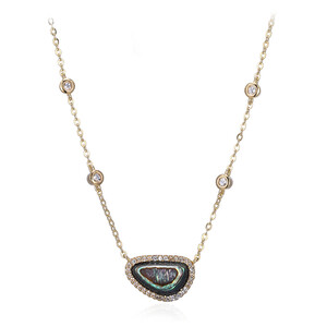 Abalone Shell Silver Necklace 9321GR