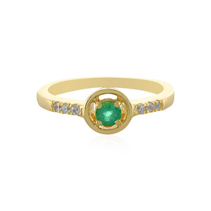 Russian Emerald Silver Ring 9337IB