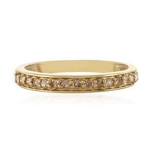 Gouden ring met I1 Bruine Diamanten 9360AM