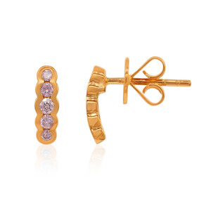18K I3 Argyle Pink Diamond Gold Earrings (Mark Tremonti) 9410SF