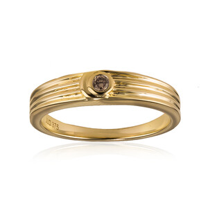 9K SI1 Champagne Diamond Gold Ring 9432TD