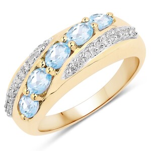 Zilveren ring met hemel-blauwe topaasstenen 9589IX