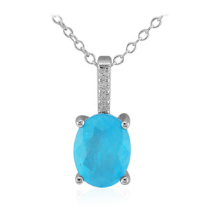 Blue Pastel Quartz Silver Necklace 9595TR