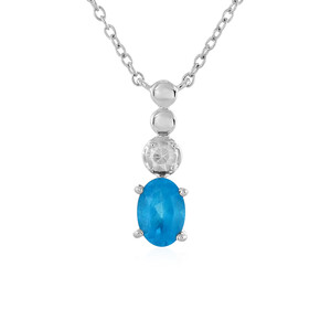 Neon Blue Apatite Silver Necklace 9693KV