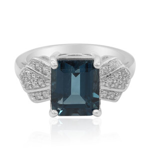 Zilveren ring met een Londen-blauwe topaas 9842TI